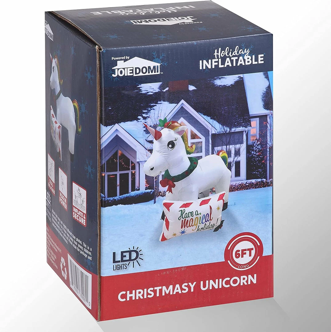 Joiedomi 6ft Unicorn With A Sign Christmas Inflatable 5 Joiedomi 6ft Unicorn With A Sign Christmas Inflatable