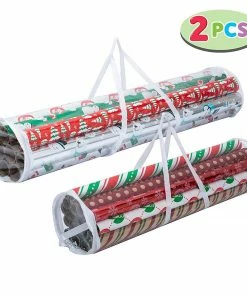 Joiedomi Clear Gift Wrap Organizers Set, 2 Pack (White)