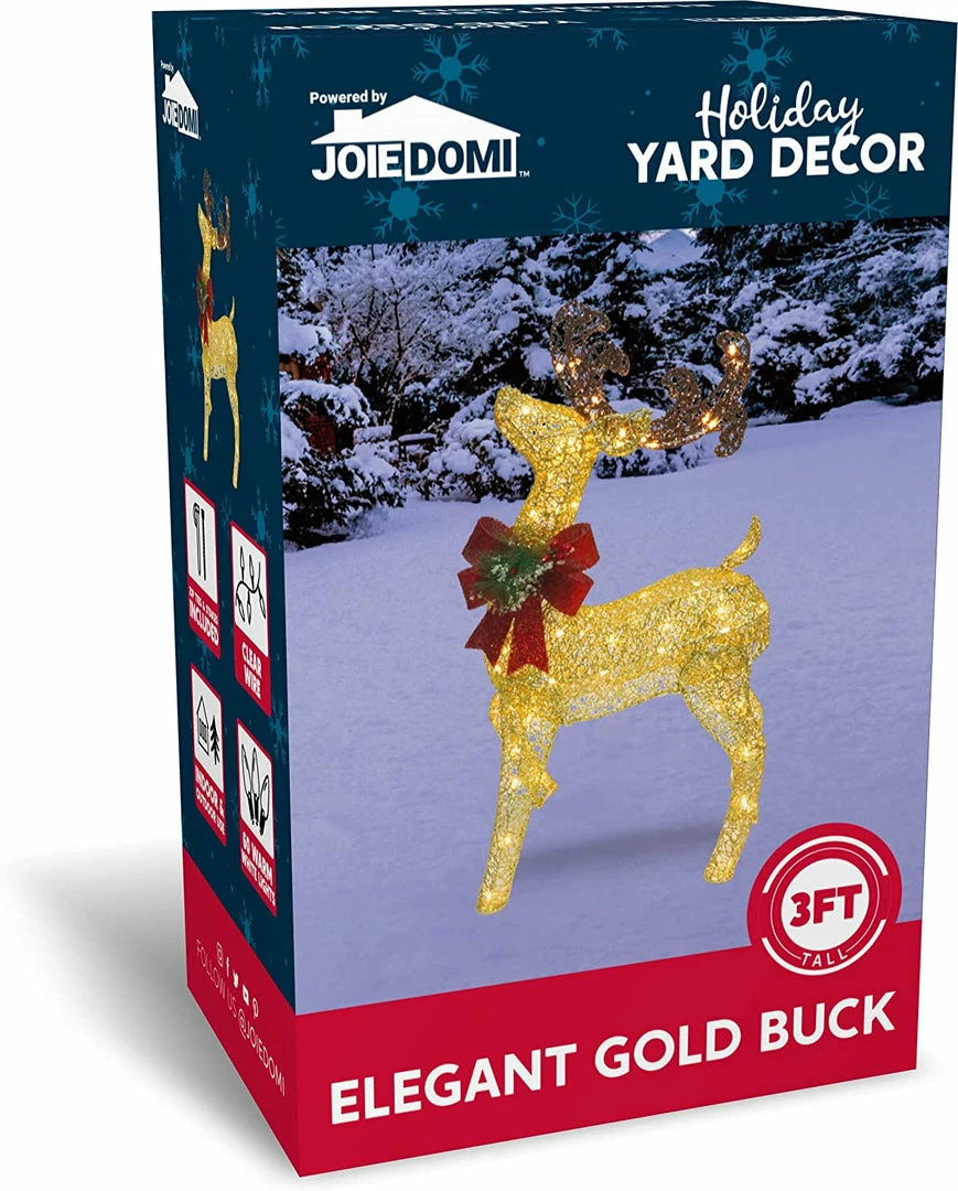 Joiedomi 3ft Fabric Gold Buck (Head Up) Lights 2 Joiedomi 3ft Fabric Gold Buck (Head Up) Lights