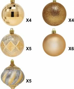 Joiedomi 24 Pcs Christmas Ball Ornaments - Champagne, 3.15” All Holiday Decor