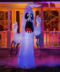 Joiedomi 8ft Halloween Ghost With Ice Light And Blue Ribbon
