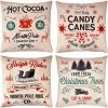 Joiedomi Christmas Pillow Covers, 4 Pcs All Holiday Decor