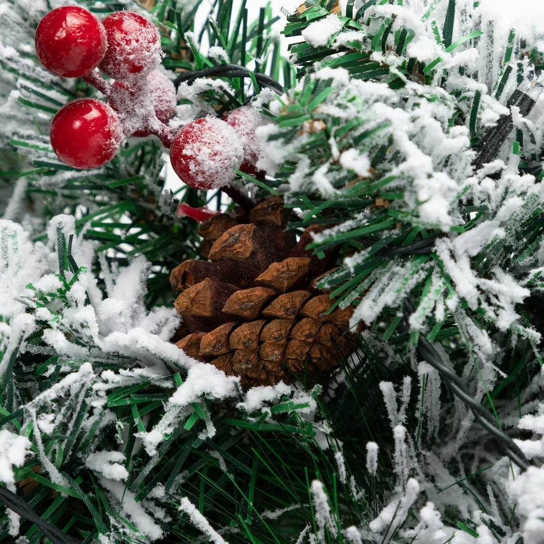 Joiedomi All Holiday Decor 24¡± Christmas Wreath Flocked With LED Lights 5 Joiedomi All Holiday Decor 24¡± Christmas Wreath Flocked With LED Lights