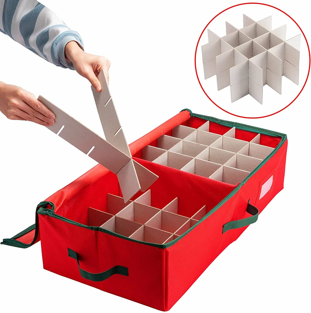 Joiedomi Organizer & Storage Underbed Christmas Ornament Oxford Storage Box (Red) 2 Joiedomi Organizer & Storage Underbed Christmas Ornament Oxford Storage Box (Red)