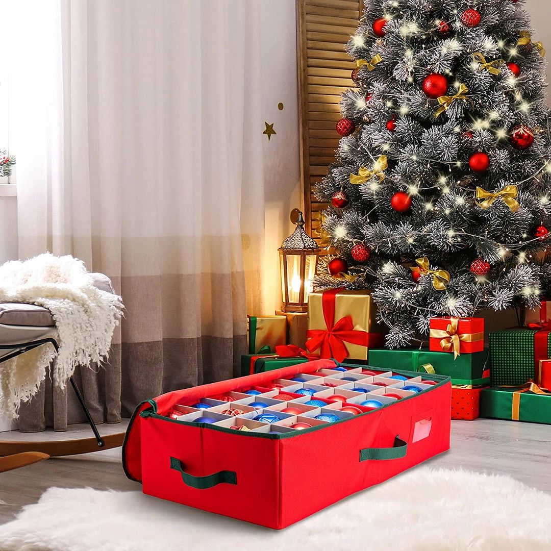 Joiedomi Organizer & Storage Underbed Christmas Ornament Oxford Storage Box (Red) 4 Joiedomi Organizer & Storage Underbed Christmas Ornament Oxford Storage Box (Red)