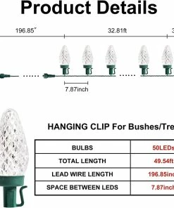 Joiedomi 50 Count Christmas Warm White LED String Lights - 49.54ft