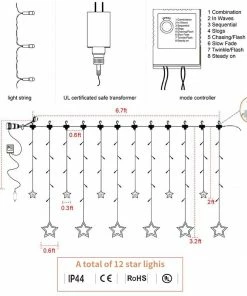 Joiedomi 2 Pack 138 LED Stars Fairy String Lights, Warm White