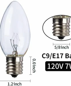 Joiedomi All Holiday Decor C9 Incandescent Bulb 25 Packs, Christmas Replacement Light Bulb