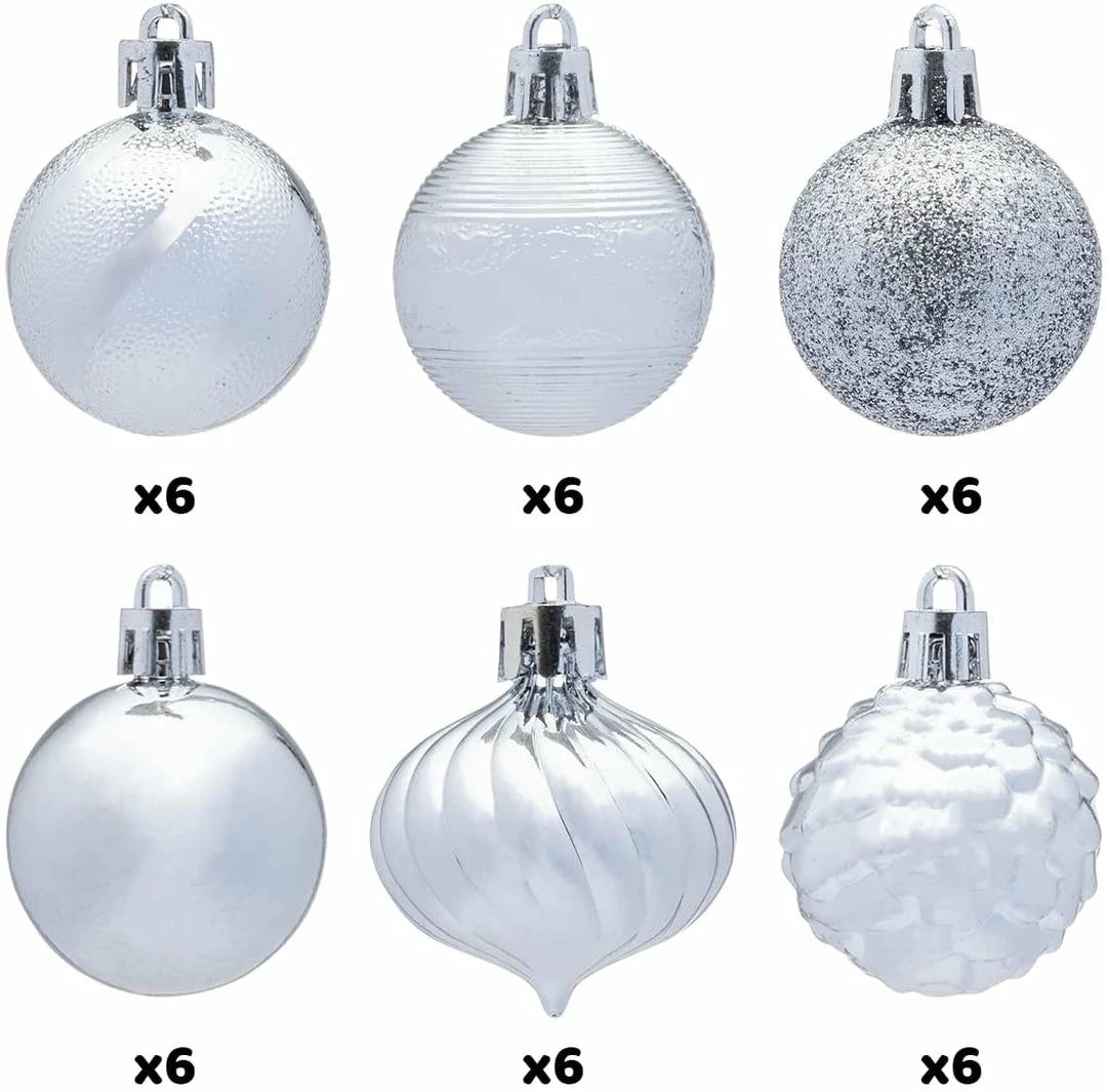 Joiedomi 1.57" Silver Christmas Ball Ornaments 36Pcs 3 Joiedomi 1.57" Silver Christmas Ball Ornaments 36Pcs