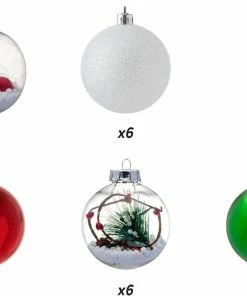 Joiedomi All Holiday Decor 3.15'' Red & Green Assorted Style Christmas Ball Ornaments 30Pcs