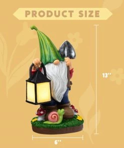 Joiedomi Lawn Decor Gnome Statue With Solar LED Lights, Hanging Lantern 12 Joiedomi Lawn Decor Gnome Statue With Solar LED Lights, Hanging Lantern