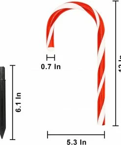 Joiedomi Pathway Lights Christmas Candy Cane Pathway Markers Lights 13 Joiedomi Pathway Lights Christmas Candy Cane Pathway Markers Lights