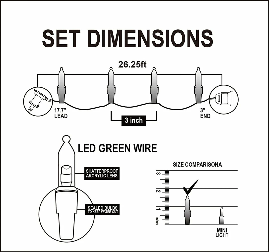 Joiedomi All Holiday Decor 78.75 FT 300 Count Christmas Warm White Green Wire Holiday String Lights 3 Joiedomi All Holiday Decor 78.75 FT 300 Count Christmas Warm White Green Wire Holiday String Lights
