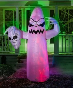 Joiedomi 8ft Halloween Ghost Holding Skull