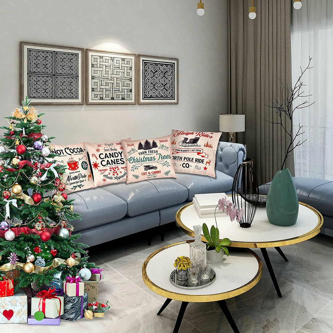 Joiedomi Christmas Pillow Covers, 4 Pcs All Holiday Decor 5 Joiedomi Christmas Pillow Covers, 4 Pcs All Holiday Decor