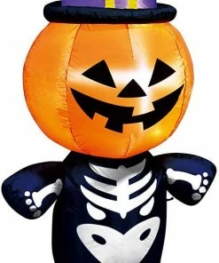 Joiedomi Inflatables Large Pumpkin Skeleton Inflatable (6 Ft)