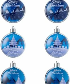 Joiedomi 6 Packs 7CM Christmas Photo Ornament Ball All Holiday Decor