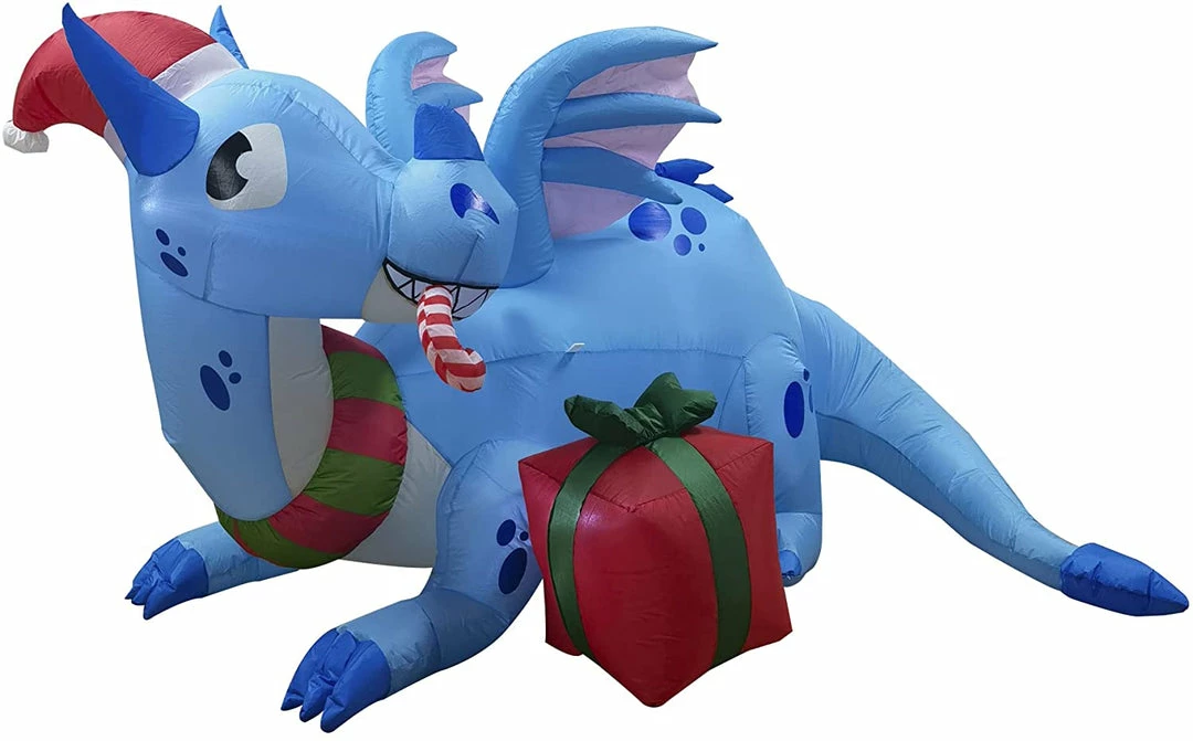 Joiedomi All Holiday Decor 6 FT Long Inflatable Dragon Guarding Gift 1 Joiedomi All Holiday Decor 6 FT Long Inflatable Dragon Guarding Gift