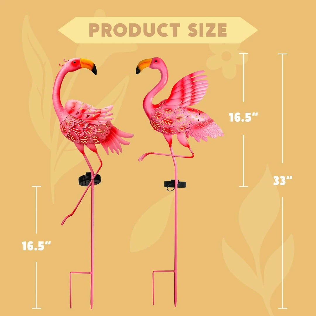 Joiedomi 2 Pack Pink Flamingo Garden Solar Lights 1 Joiedomi 2 Pack Pink Flamingo Garden Solar Lights