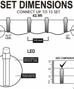 Joiedomi All Holiday Decor 42.9 FT Blue String Lights
