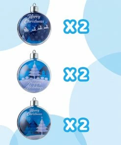 Joiedomi 6 Packs 7CM Christmas Photo Ornament Ball All Holiday Decor