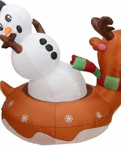 Joiedomi 6 FT Long Inflatable Reindeer Snow Tubing