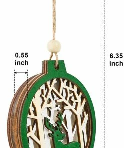 Joiedomi All Holiday Decor 6Pcs Christmas LED Wooden Ornaments 7 Joiedomi All Holiday Decor 6Pcs Christmas LED Wooden Ornaments