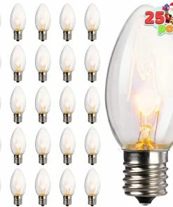 Joiedomi All Holiday Decor C9 Incandescent Bulb 25 Packs, Christmas Replacement Light Bulb