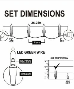 Joiedomi 52.5 FT 200 Count Christmas Clear Green Wire String Lights All Holiday Decor