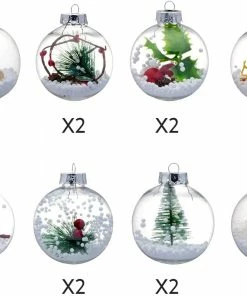 Joiedomi 16 Pcs Christmas Snow Filling Ornaments Ball Ornaments