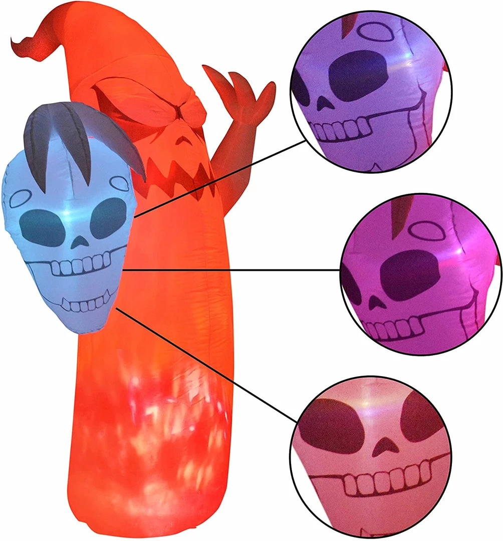 Joiedomi 8ft Halloween Ghost Holding Skull 2 Joiedomi 8ft Halloween Ghost Holding Skull