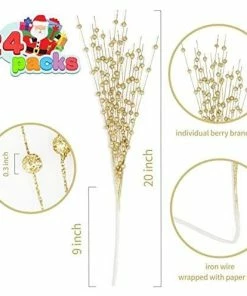 Joiedomi All Holiday Decor 20" Christmas Tree Berry Stem (Gold) - 24 Pcs 5 Joiedomi All Holiday Decor 20