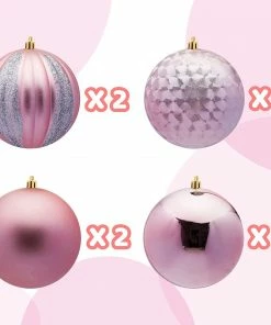 Joiedomi All Holiday Decor 3.94" Rose Gold Christmas Ornaments 8Pcs 8 Joiedomi All Holiday Decor 3.94