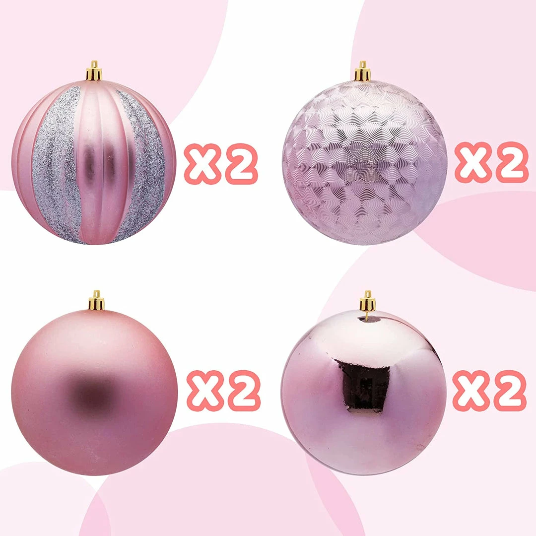 Joiedomi All Holiday Decor 3.94" Rose Gold Christmas Ornaments 8Pcs 4 Joiedomi All Holiday Decor 3.94" Rose Gold Christmas Ornaments 8Pcs