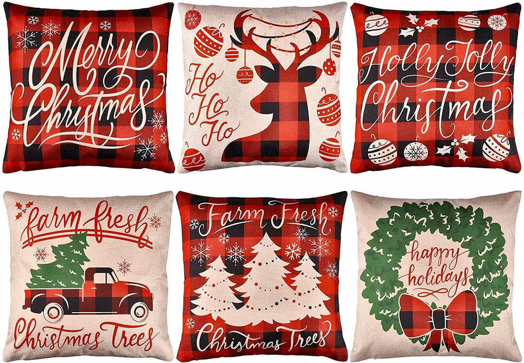 Joiedomi Christmas Pillow Covers With Rustic Farmhouse Design 8 Joiedomi Christmas Pillow Covers With Rustic Farmhouse Design