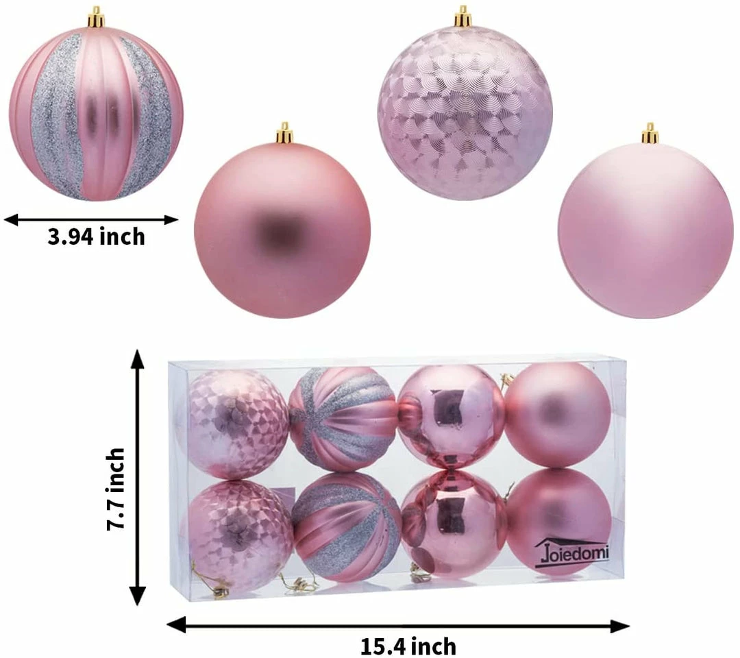 Joiedomi All Holiday Decor 3.94" Rose Gold Christmas Ornaments 8Pcs 2 Joiedomi All Holiday Decor 3.94" Rose Gold Christmas Ornaments 8Pcs