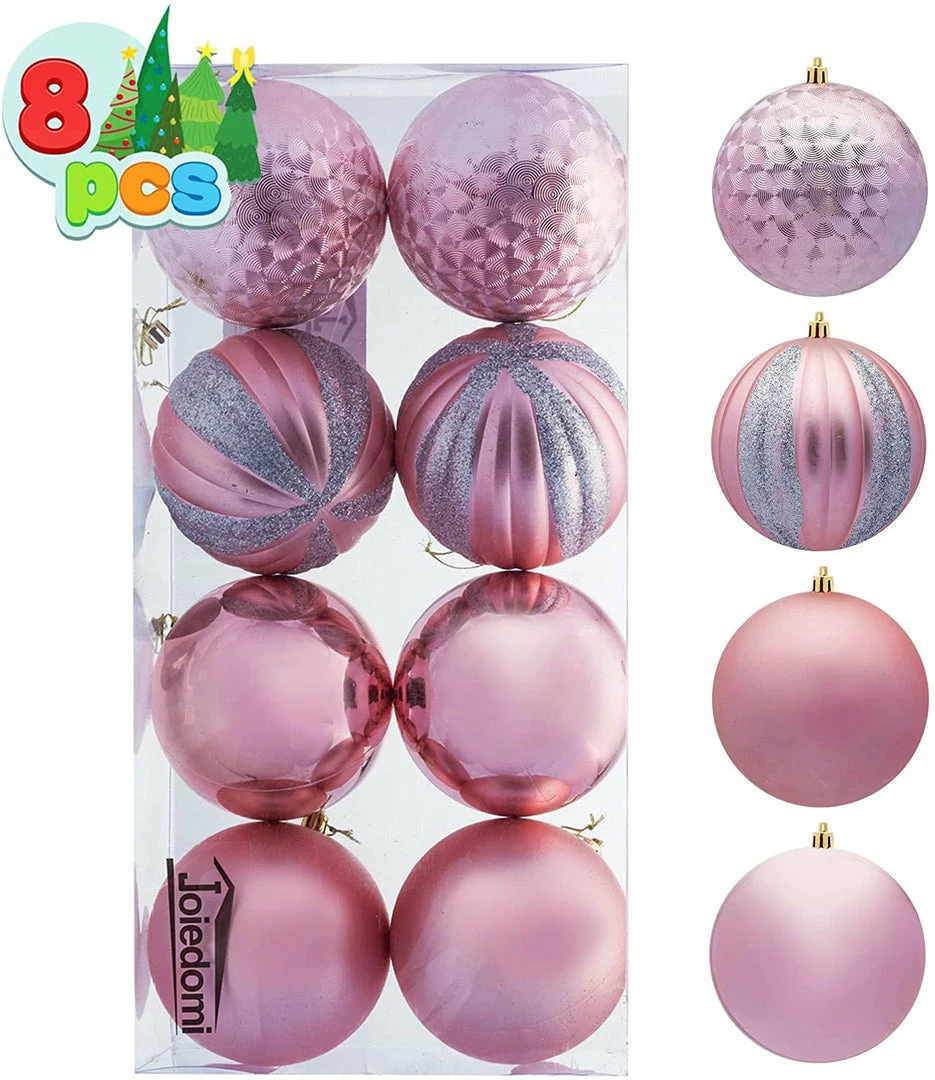 Joiedomi All Holiday Decor 3.94" Rose Gold Christmas Ornaments 8Pcs 1 Joiedomi All Holiday Decor 3.94" Rose Gold Christmas Ornaments 8Pcs