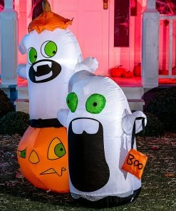 Joiedomi Inflatables 5ft Halloween Naughty Ghost With Pumpkin Cap And A Gift Bag