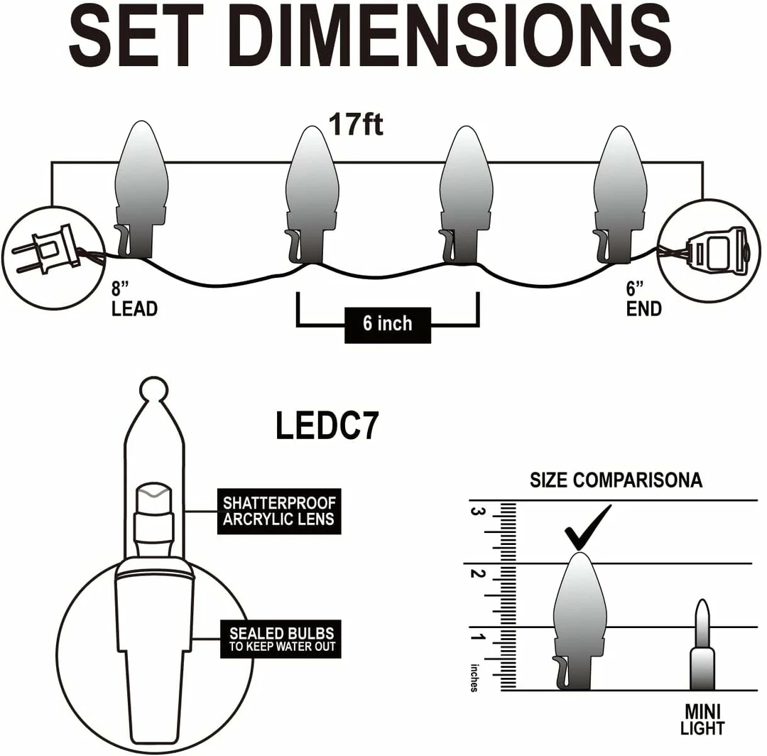 Joiedomi 17ft Multicolor Christmas String Lights All Holiday Decor 7 Joiedomi 17ft Multicolor Christmas String Lights All Holiday Decor