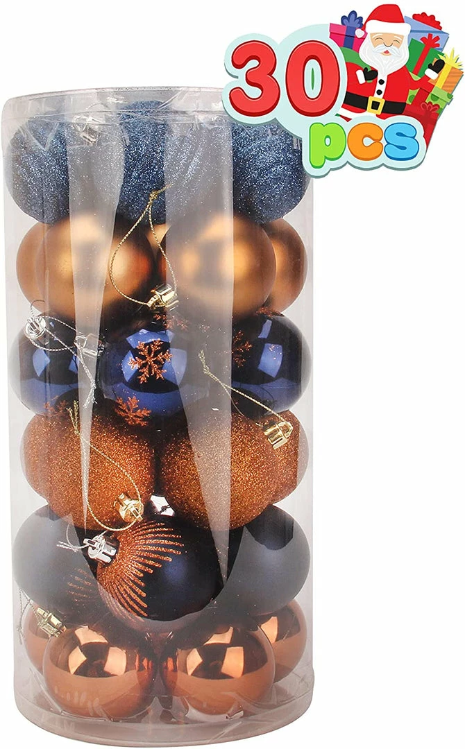 Joiedomi Christmas Ornaments Assorted Design (Blue&Gold), 30 Pcs 5 Joiedomi Christmas Ornaments Assorted Design (Blue&Gold), 30 Pcs