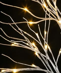 Joiedomi All Holiday Decor 6ft White Birch Tree Decoration With 96 LED Lights