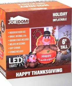 Joiedomi 6ft Thanksgiving Happy Turkey Inflatable 11 Joiedomi 6ft Thanksgiving Happy Turkey Inflatable