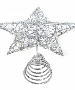 Joiedomi Christmas Tree Toppers, Glitter Silver Star Tree Topper Lighted With Warm White LED Lights 17 Joiedomi Christmas Tree Toppers, Glitter Silver Star Tree Topper Lighted With Warm White LED Lights