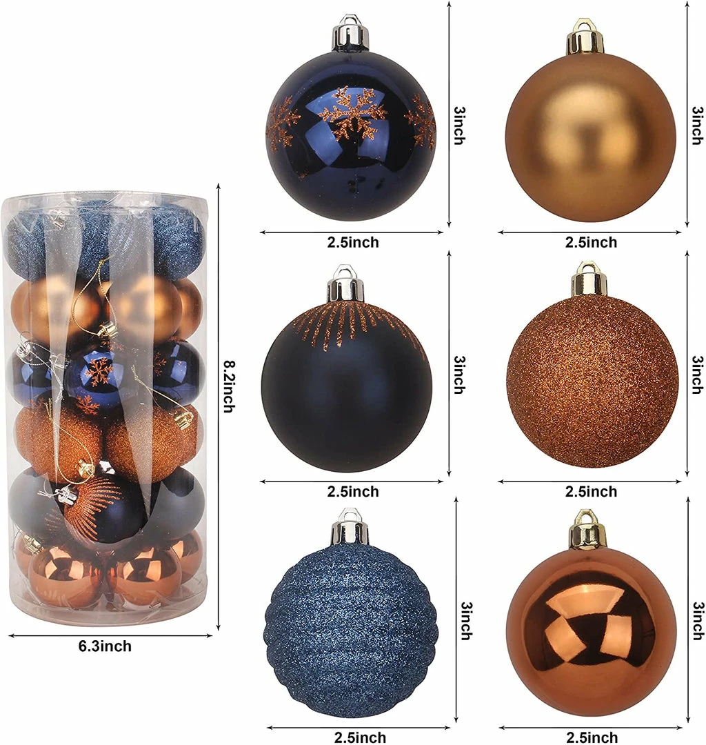Joiedomi Christmas Ornaments Assorted Design (Blue&Gold), 30 Pcs 4 Joiedomi Christmas Ornaments Assorted Design (Blue&Gold), 30 Pcs