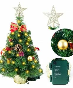 Joiedomi 23'' Deluxe Prelit Table-top Christmas Tree With Star Topper All Holiday Decor