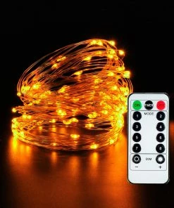 Joiedomi 99 Ft Battery Powered 300 Count Orange Copper LED Light