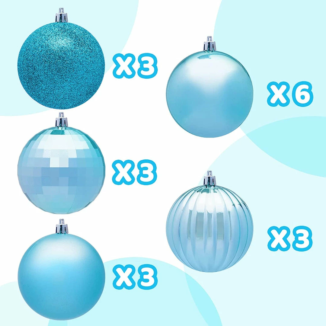 Joiedomi All Holiday Decor 3.15'' Baby Blue Christmas Ball Ornaments 18Pcs 3 Joiedomi All Holiday Decor 3.15'' Baby Blue Christmas Ball Ornaments 18Pcs