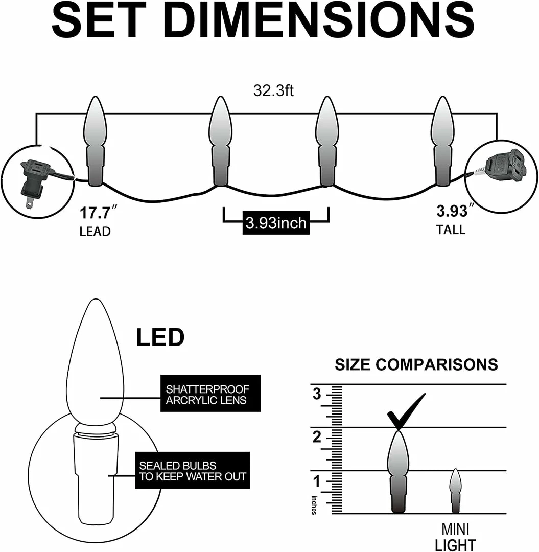 Joiedomi 34.1 Ft 100 Counts Of Orange LED Green Wire Light Set All Holiday Decor 3 Joiedomi 34.1 Ft 100 Counts Of Orange LED Green Wire Light Set All Holiday Decor