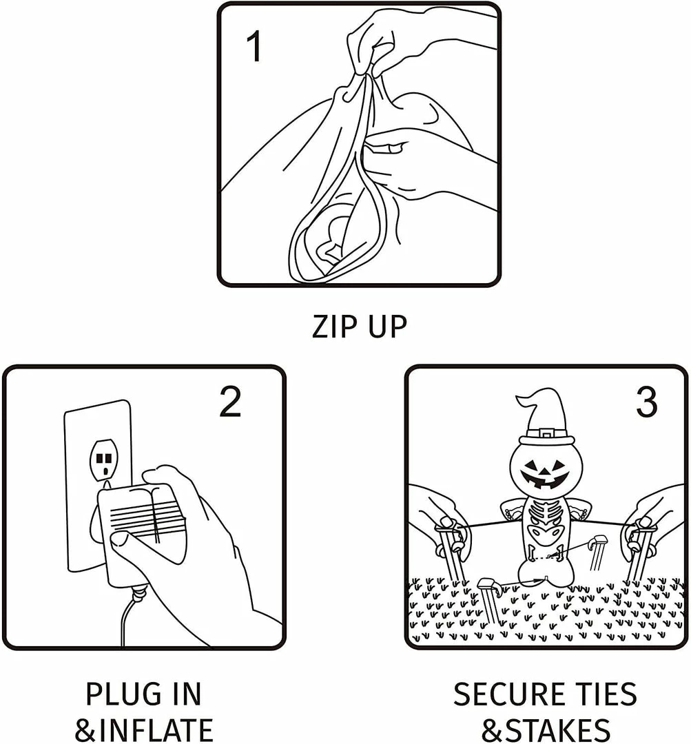 Joiedomi Halloween Tall Three Characters On Pumpkin Inflatable (5 Ft) Inflatables 3 Joiedomi Halloween Tall Three Characters On Pumpkin Inflatable (5 Ft) Inflatables