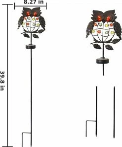 Joiedomi 40¡¯¡¯ 10 LED Metal Owl Solar Stake Lights Pathway Lights 8 Joiedomi 40¡¯¡¯ 10 LED Metal Owl Solar Stake Lights Pathway Lights
